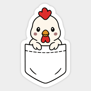 Funny Chicken Pocket Pal Cute Chicken Farm Animal Sticker